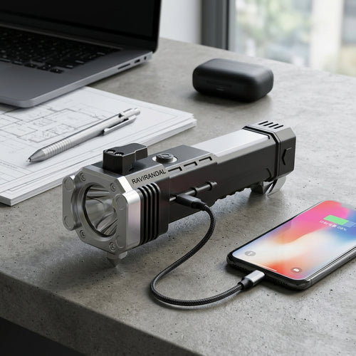 8 in 1 Portable Rechargeable Torch LED Flashlight